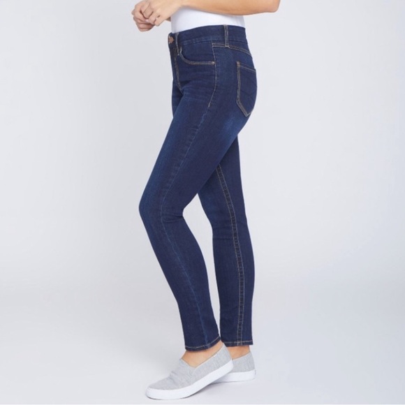 NWT Seven TummyLess High Rise Skinny Jeans Dark Wash Size 4 - Picture 3 of 10